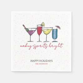 Skapar Spirits Bright Helgdag Cocktail Party Pappersservett