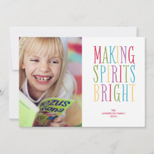 SKAPAR SPIRITS BRIGHT HELGDAG-FOTOKORT JULKORT
