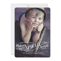 Skapar Spirits Bright Helgdag Photo Card