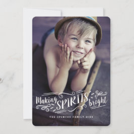 Skapar Spirits Bright Helgdag Photo Card Julkort