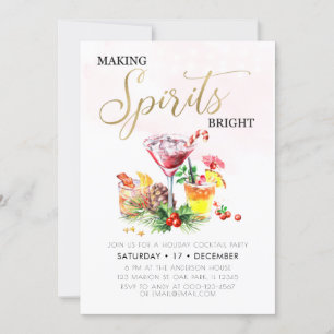 Skapar Spirits Bright jul Cocktail Party Inbjudningar
