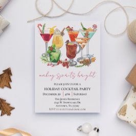 Skapar Spirits Bright jul Cocktail Party Inbjudningar