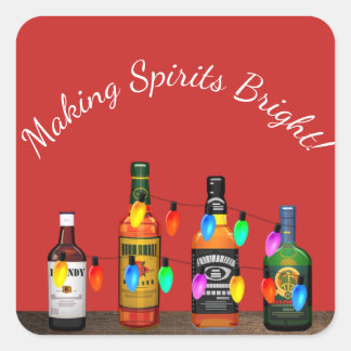 Skapar Spirits Bright jul Cocktails Fyrkantigt Klistermärke