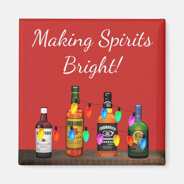 Skapar Spirits Bright jul Cocktails Magnet (Framsidan)