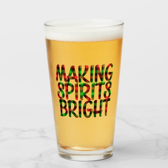 Skapar Spirits Bright jul Helgdag Cheer Beer Glaskopp (Framsida fylld)