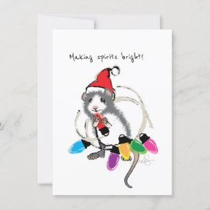 Skapar Spirits Bright jul Mouse Inbjudningar