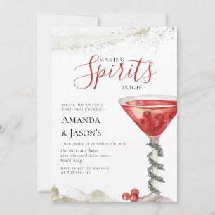 Skapar Spirits Bright, julen Cocktail Party Inbjudningar