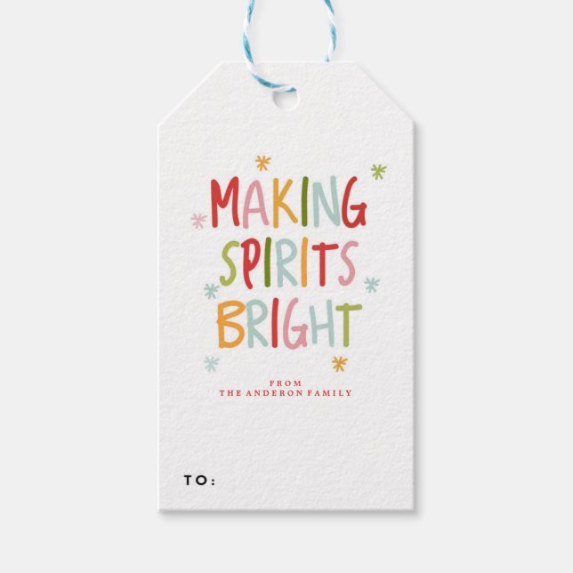 SKAPAR SPIRITS BRIGHT-juletiketter Presentetikett (Framsidan)