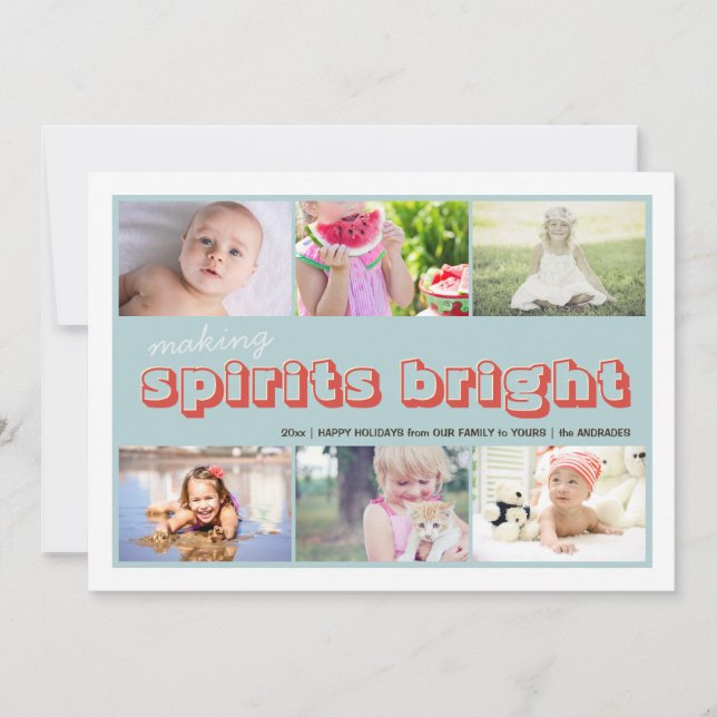 Skapar Spirits Bright Kids jul Photo Collage Julkort (Framsida)