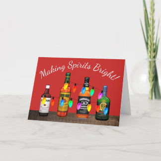 Skapar Spirits Bright Liquor jul Ljus Helgkort