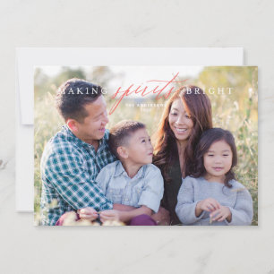 Skapar Spirits Bright Photo jul Card Inbjudningar