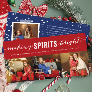 Skapar Spirits Bright Typography jul 3 Photo Julkort