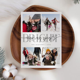 Skapar Spirits Bright White jul Multi Photo Julkort