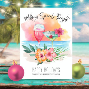Skapar Spriits Bright Tropical Beach Cocktails Julkort