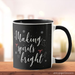 Skapar Sprit Black White Cute-jul Mugg