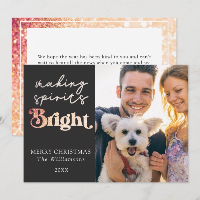 Skapar Sprit Bright Anpassningsbar Photo jul Julkort (Fram/baksida)