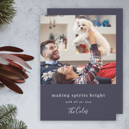 Skapar Sprit Bright | Blått julfoto i flottan Julkort