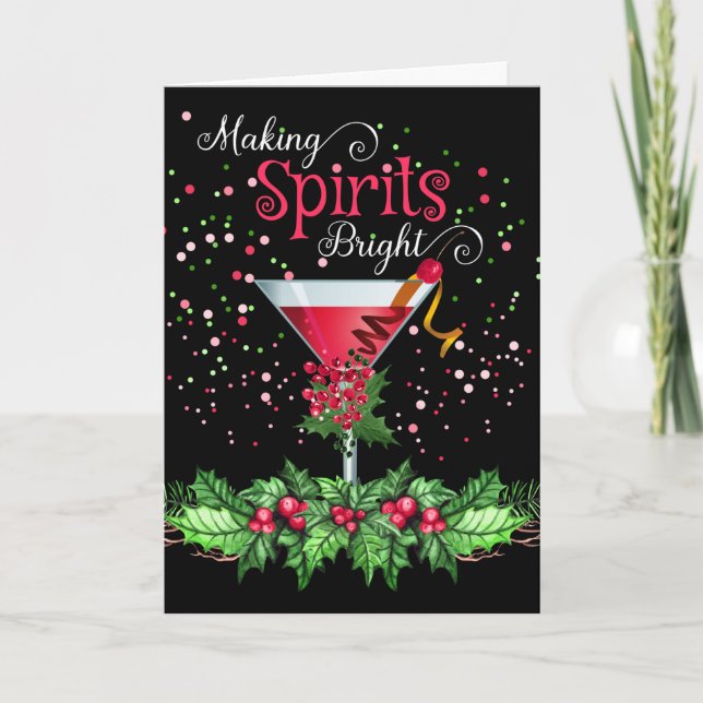Skapar Sprit Bright Cocktail Helgkort (Framsida)