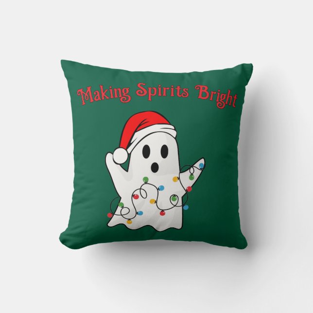 Skapar Sprit Bright Helgdag Ghost Pillow Kudde (Framsida)