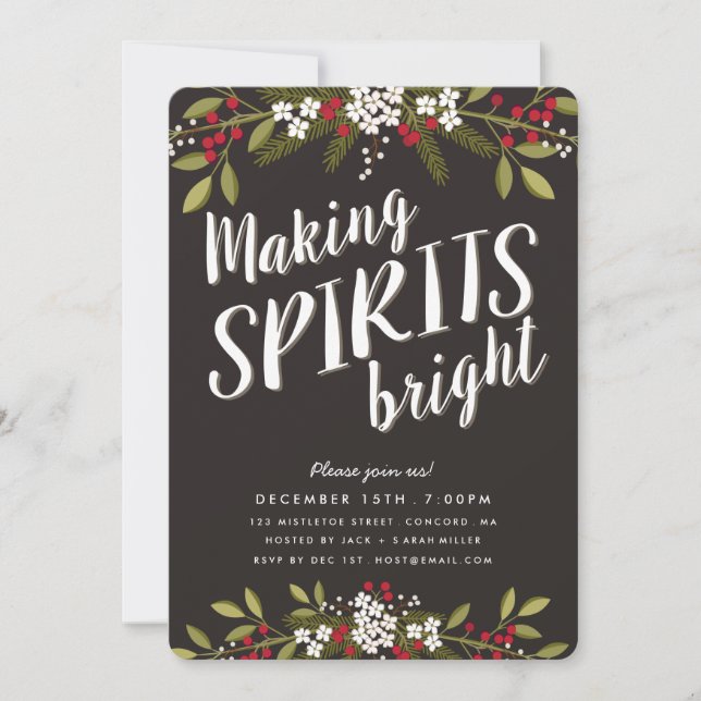 Skapar Sprit Bright Julfest-inbjudan Inbjudningar (Framsida)
