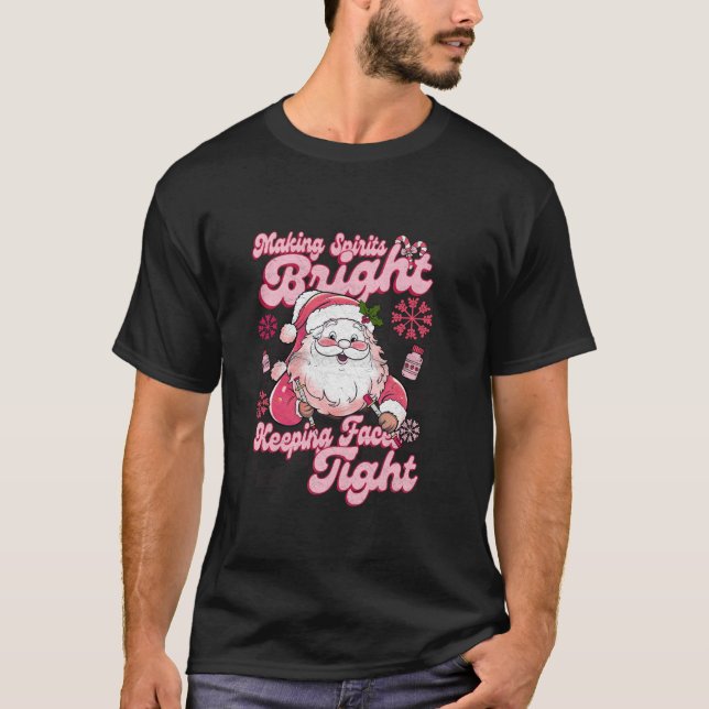 Skapar Sprit Bright Keeping Ansikte Tight Santa Ch T Shirt (Framsida)