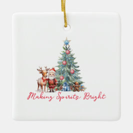 Skapar Sprit Bright med Cute Santa Julgransprydnad Keramik