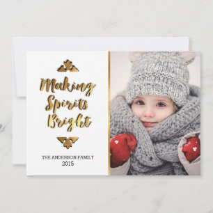 Skapar Sprits Bright Helgdag Photo Card Julkort