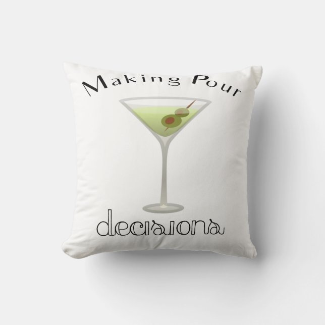 Skapar surhetsbeslut med Martini Glass Kudde (Framsida)