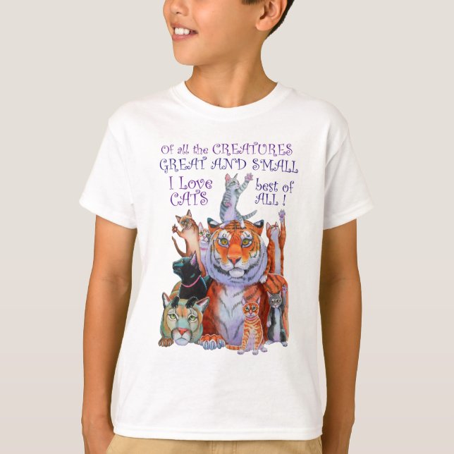 Skapar Underbart och litet katt! T Shirt (Framsida)