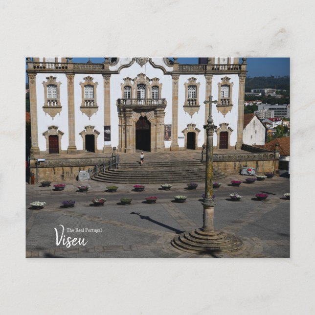 Skapar väg till kyrka Viseu Portugal Vykort (Framsida)