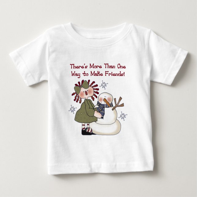 Skapar Vänner Snögubbe T-shirts och gåvor (Framsida)