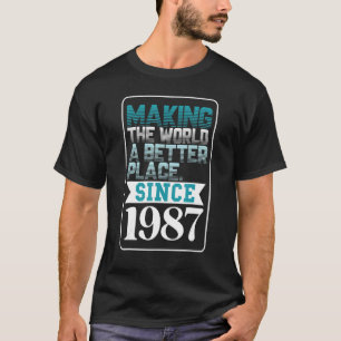 Skapar världen ett bättre ställe sedan 1987 t shirt