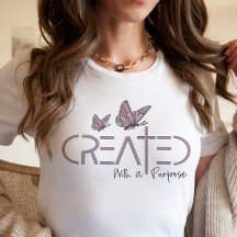 Skapat med en Purpose Christian Quote Butterfly