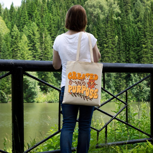 Skapat med ett Syfte, Boho Aesthetic, Retro Vibe Tygkasse (Skapare uppladdad)