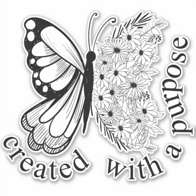 Skapat med ett syfte klistermärken (Framsida)