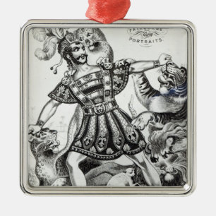 Skåpbil Amburgh det djuriska mer tamer, 1838 Julgransprydnad Metall