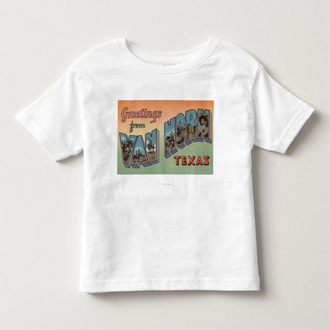 Skåpbil Horn, Texas - stora brevplatser T Shirt (Framsida)