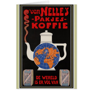 Skåpbil Nelles Kaffe - vintageadvertizing Hälsningskort