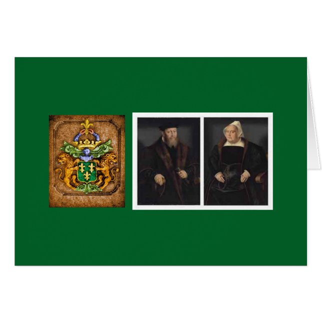 Skåpbil Westervelt Familj circa 1550 porträtt Hälsningskort (Framsidan Horizontal)