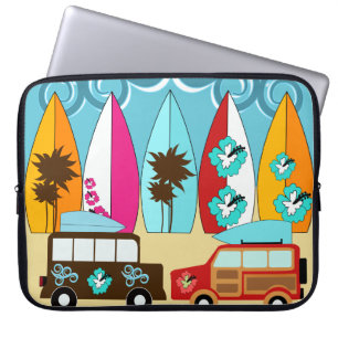 Skåpbilar för Hippie för surfingbrädastrand dåliga Laptop Sleeve