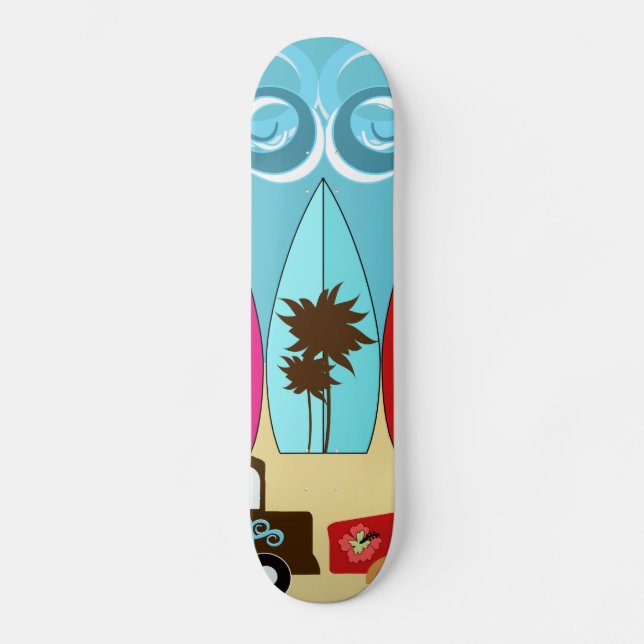 Skåpbilar för Hippie för surfingbrädastrand dåliga Mini Skateboard Bräda 18,7 Cm (Framsida)