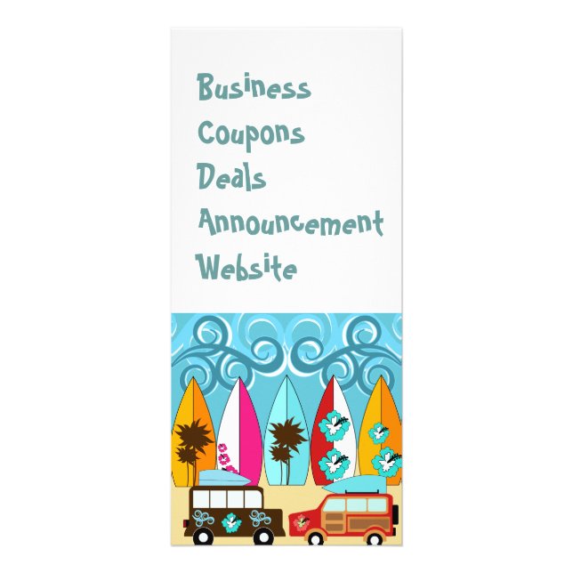 Skåpbilar för Hippie för surfingbrädastrand dåliga Reklamkort (Framsidan)