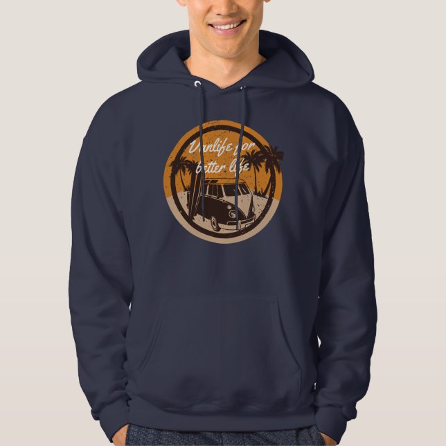 Skåpbilsliv för ett bättre liv hoodie (Framsida)