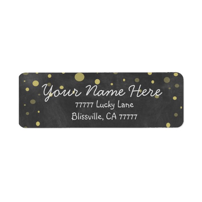 Skåpbord med Guld-punkter Returadress Etikett (Framsidan)