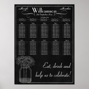 Skåpbord med säte i Mason Burk & Daisy Bröllop Poster