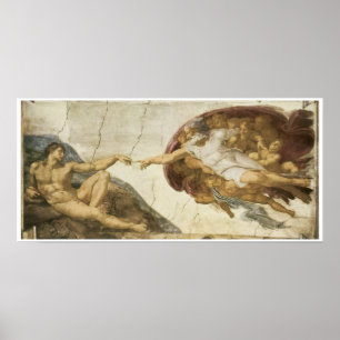 Skapelse av Adam, 1510, Michelangelo Poster