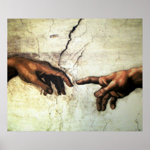 Skapelse av Adam - händer Michelangelo 1475 - 1564 Poster