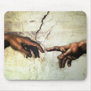 Skapelse av Adam - händer Michelangelo 1475 - 156 Musmatta