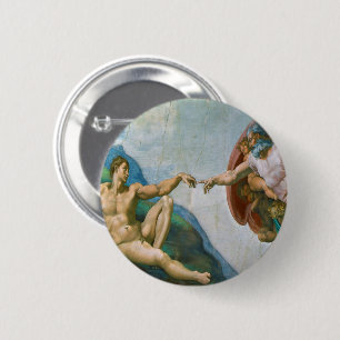 Skapelse av Adam - Michelangelo 1475 - 1564 Knapp