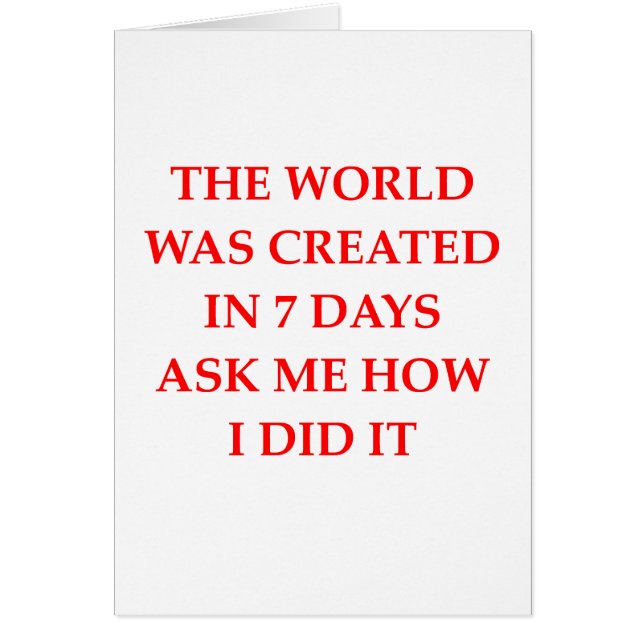 skapelse hälsningskort (Framsidan)